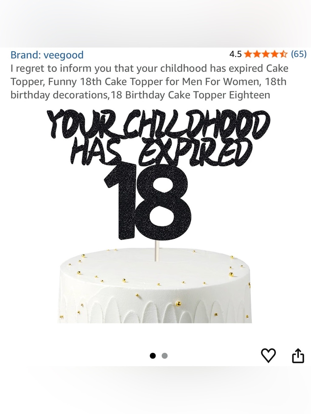 Your Childhood Has Expired Cake Topper
